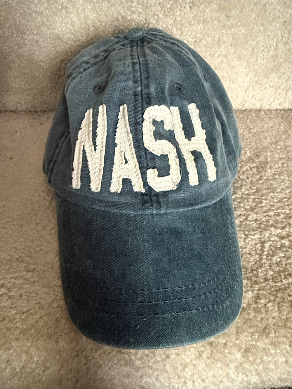 Adams Navy Blue Baseball Cap with White NASH Embroidery